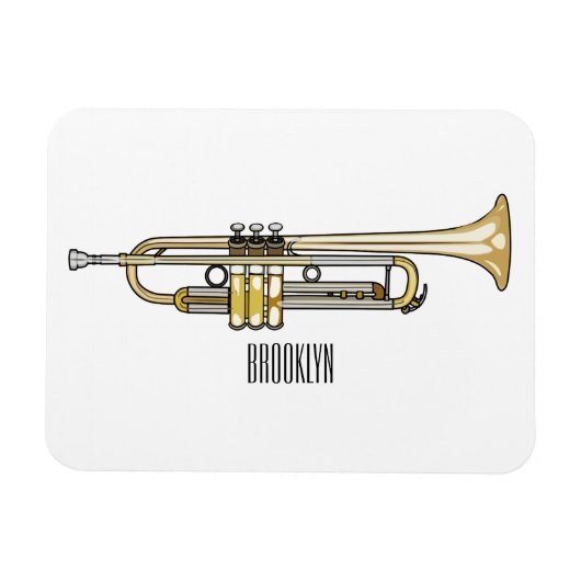 Trumpet-Cartoon-Abbildung Magnet (Horizontal)