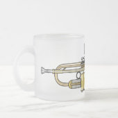 Trumpet-Cartoon-Abbildung Mattglastasse (Links)