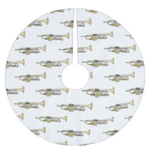 Trumpet-Cartoon-Abbildung Polyester Weihnachtsbaumdecke