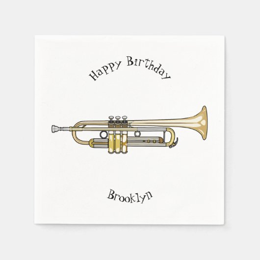 Trumpet-Cartoon-Abbildung Serviette (Vorderseite)