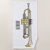Trumpet-Cartoon-Abbildung Strandtuch (Vorderseite)