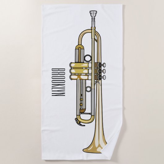 Trumpet-Cartoon-Abbildung Strandtuch (Vorderseite)