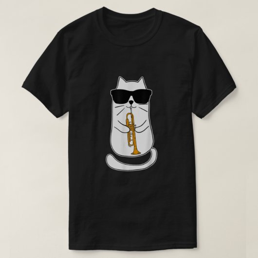 Trumpet Cat Funny Trumpet Player T-Shirt (Design vorne)