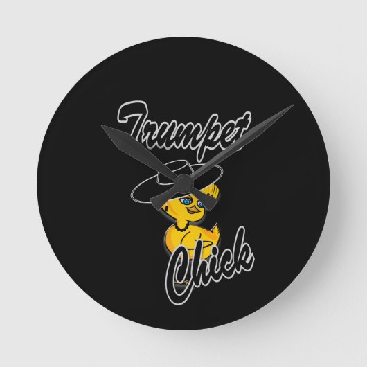 Trumpet Chick #4 Runde Wanduhr (Vorderseite)