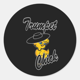 Trumpet Chick #4 Runder Aufkleber
