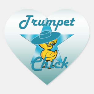 Trumpet Chick #7 Herz-Aufkleber