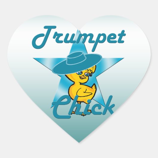 Trumpet Chick #7 Herz-Aufkleber (Vorderseite)