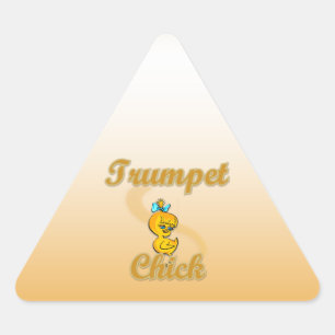 Trumpet Chick Dreieckiger Aufkleber