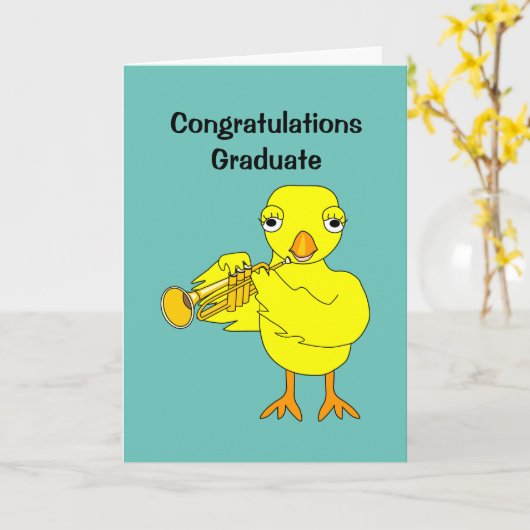 Trumpet Chick Karte (Gelbe Blume)