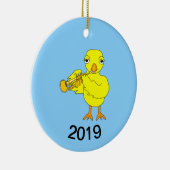 Trumpet Chick Keramik Ornament (Rechts)