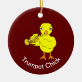 Trumpet Chick Keramik Ornament (Vorne)