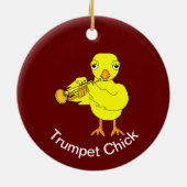 Trumpet Chick Keramik Ornament (Hinten)
