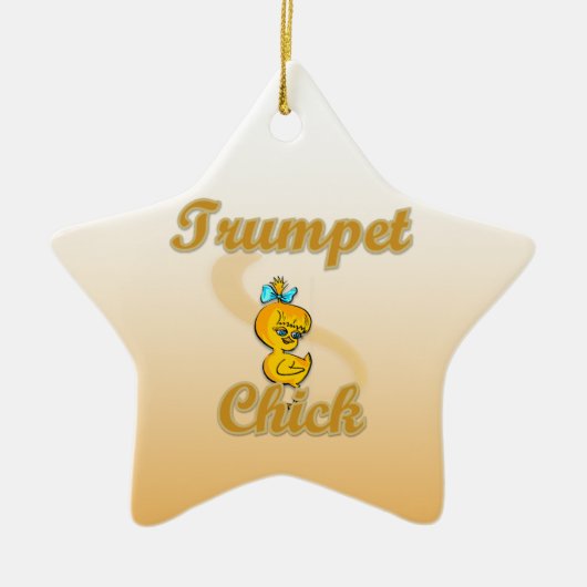 Trumpet Chick Keramikornament (Vorne)