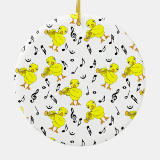 Trumpet Chick Musiknoten Keramik Ornament