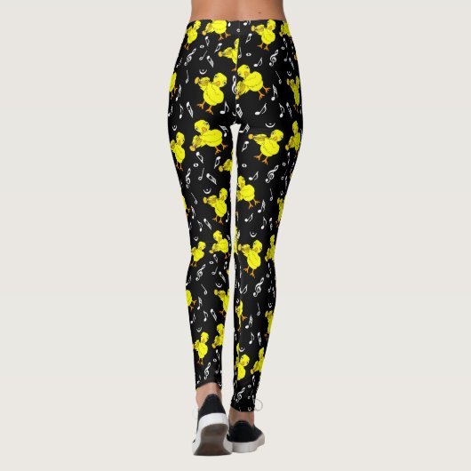 Trumpet Chick Musiknoten Leggings (Rückseite)