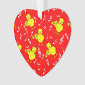 Trumpet Chick Musiknoten Ornament (Vorderseite)