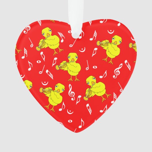 Trumpet Chick Musiknoten Ornament (Vorderseite)