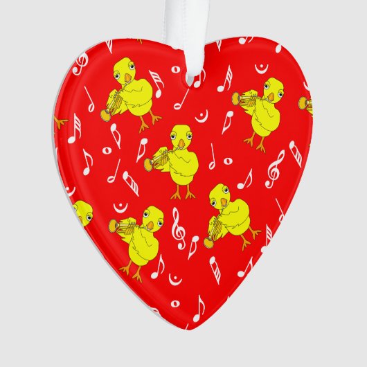 Trumpet Chick Musiknoten Ornament (Vorderseite)