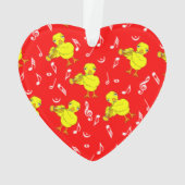 Trumpet Chick Musiknoten Ornament (Rückseite)