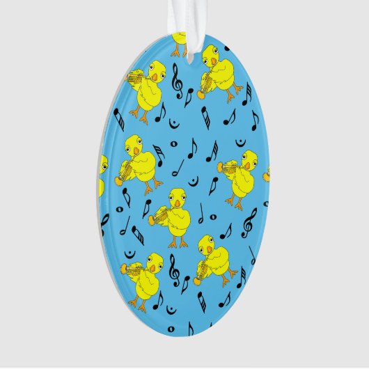 Trumpet Chick Musiknoten Ornament (Vorderseite)