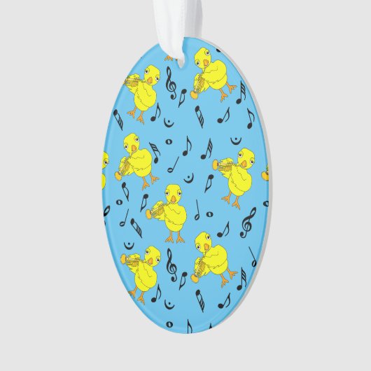 Trumpet Chick Musiknoten Ornament (Vorderseite)