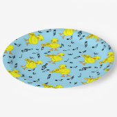 Trumpet Chick Musiknoten Pappteller (Schrägansicht)