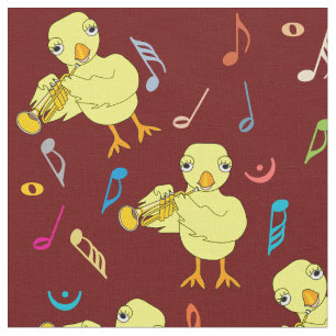 Trumpet Chick Musiknoten Stoff