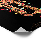 Trumpet Christmas Graphics Lights Lover Player Tru Poster (Ecke)