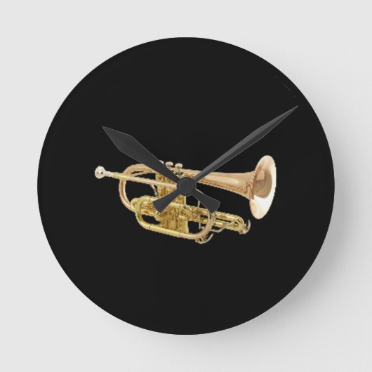 "Trumpet" Design Ohrs and Products Runde Wanduhr (Vorderseite)