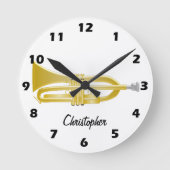 Trumpet Design Personalised Runde Wanduhr (Vorderseite)
