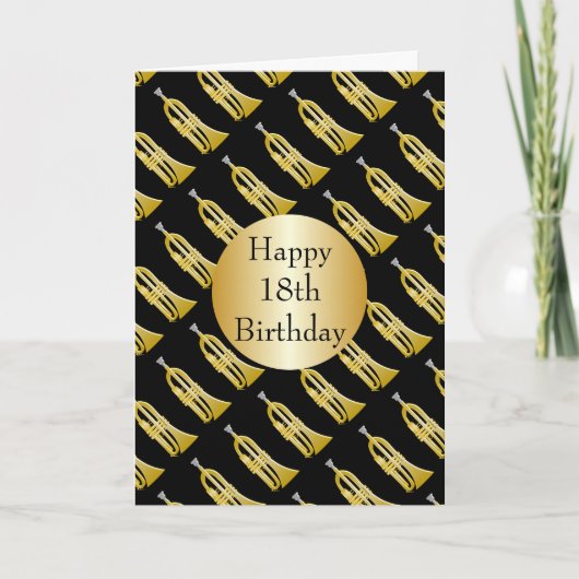 Trumpet Design Personalisiert 18. Geburtstag Karte (Vorderseite)