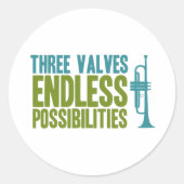 Trumpet - Drei Ventile, endlose Möglichkeiten Runder Aufkleber (Vorderseite)