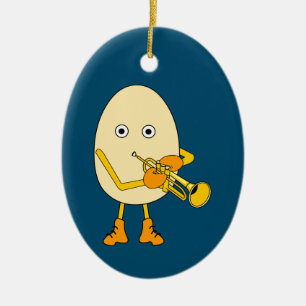 Trumpet Egghead Keramik Ornament