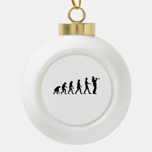 Trumpet-Evolution Keramik Kugel-Ornament (Vorderseite)