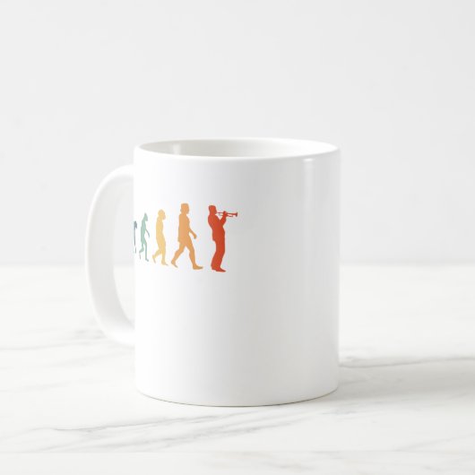 Trumpet Evolution Retro Player Musician Kaffeetasse (Vorderseite Links)
