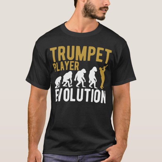Trumpet Evolution Trumpet Jazz Sheet Music Jazz Mu T-Shirt (Vorderseite)