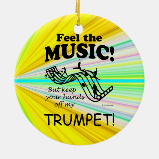 Trumpet fühlen Sie die Musik Keramik Ornament (Hinten)