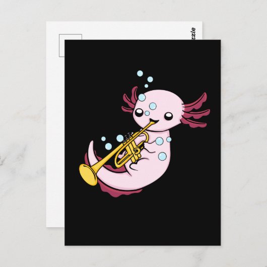 Trumpet Geschenk Kinder Marching Band Axolotl Trum Postkarte (Vorne/Hinten)