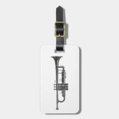 Trumpet gestalteter Word Art Black Text Gepäckanhänger (Vorderseite vertikal)