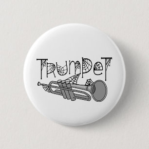 Trumpet Halloween Cobwebets Button