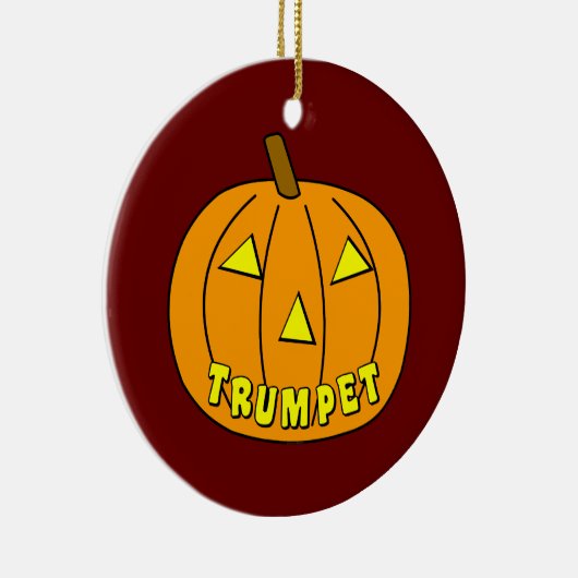 Trumpet Halloween Pumpkin Keramik Ornament (Rechts)