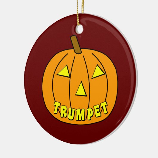 Trumpet Halloween Pumpkin Keramik Ornament (Links)