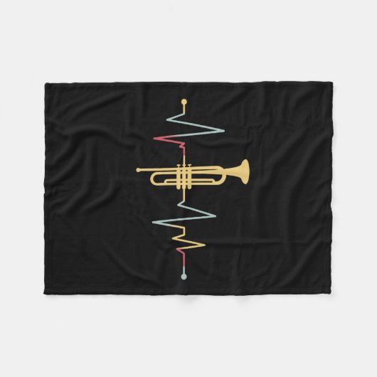 Trumpet Heartbeat Fleecedecke (Vorderseite (Horizontal))
