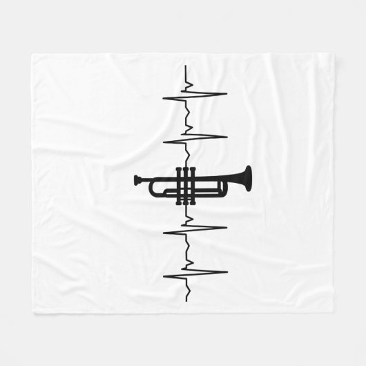 Trumpet Heartbeat Fleecedecke (Vorderseite (Horizontal))