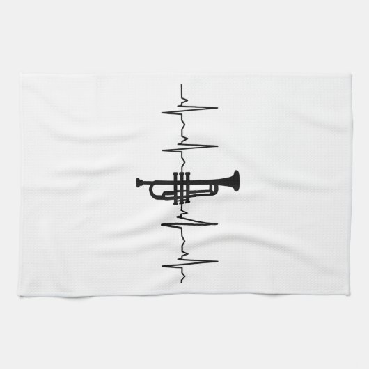Trumpet Heartbeat Geschirrtuch (Horizontal)