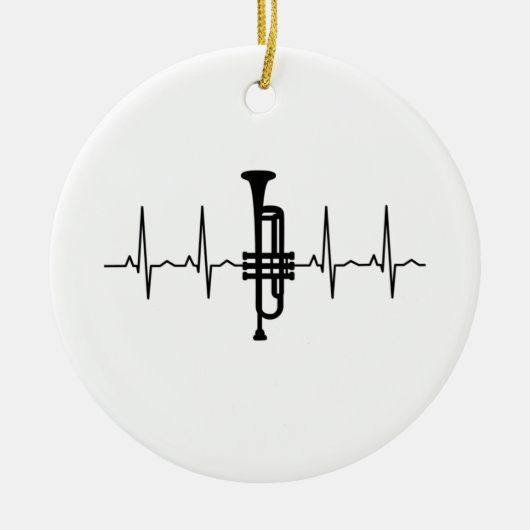 Trumpet Heartbeat Keramik Ornament (Vorne)