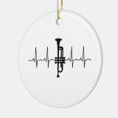 Trumpet Heartbeat Keramik Ornament (Links)