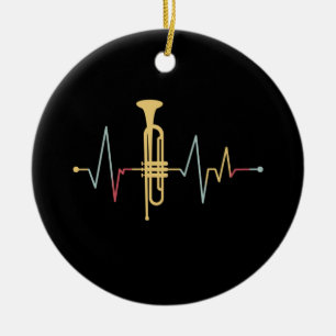 Trumpet Heartbeat Keramik Ornament