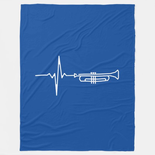 Trumpet Heartbeat Trumpet Player Geschenk Fleecedecke (Vorderseite)