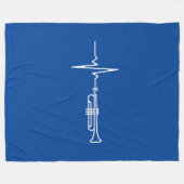 Trumpet Heartbeat Trumpet Player Geschenk Fleecedecke (Vorderseite (Horizontal))